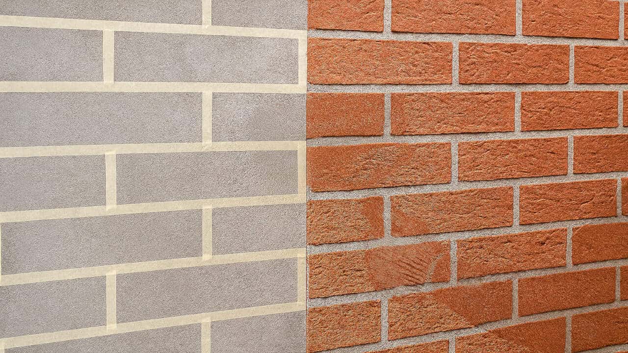 Stamped concrete finished to look like brick