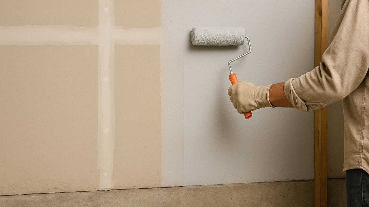 Sealing drywall seams in a garage